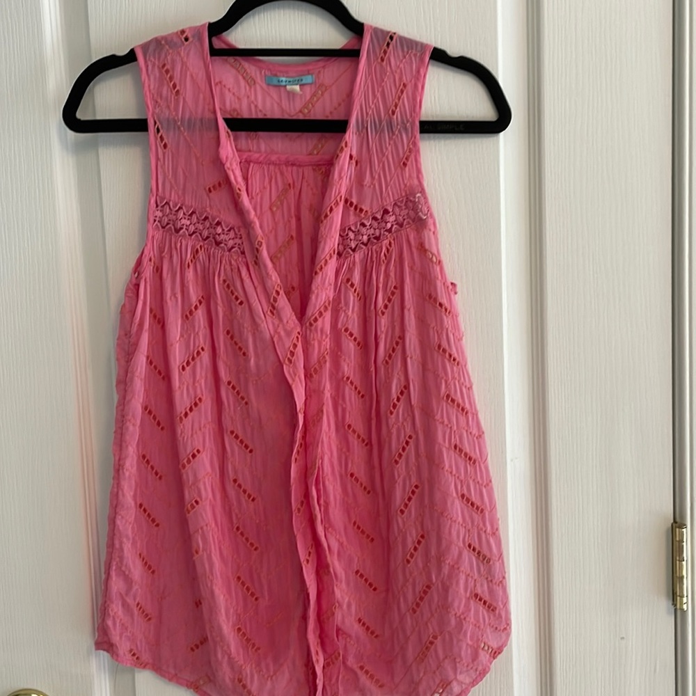 Pink top from Anthropologie